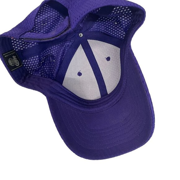 Vintage Cobra Cap Hat Blank Plain Curved Purple Hook Loop - Picture 3 of 5
